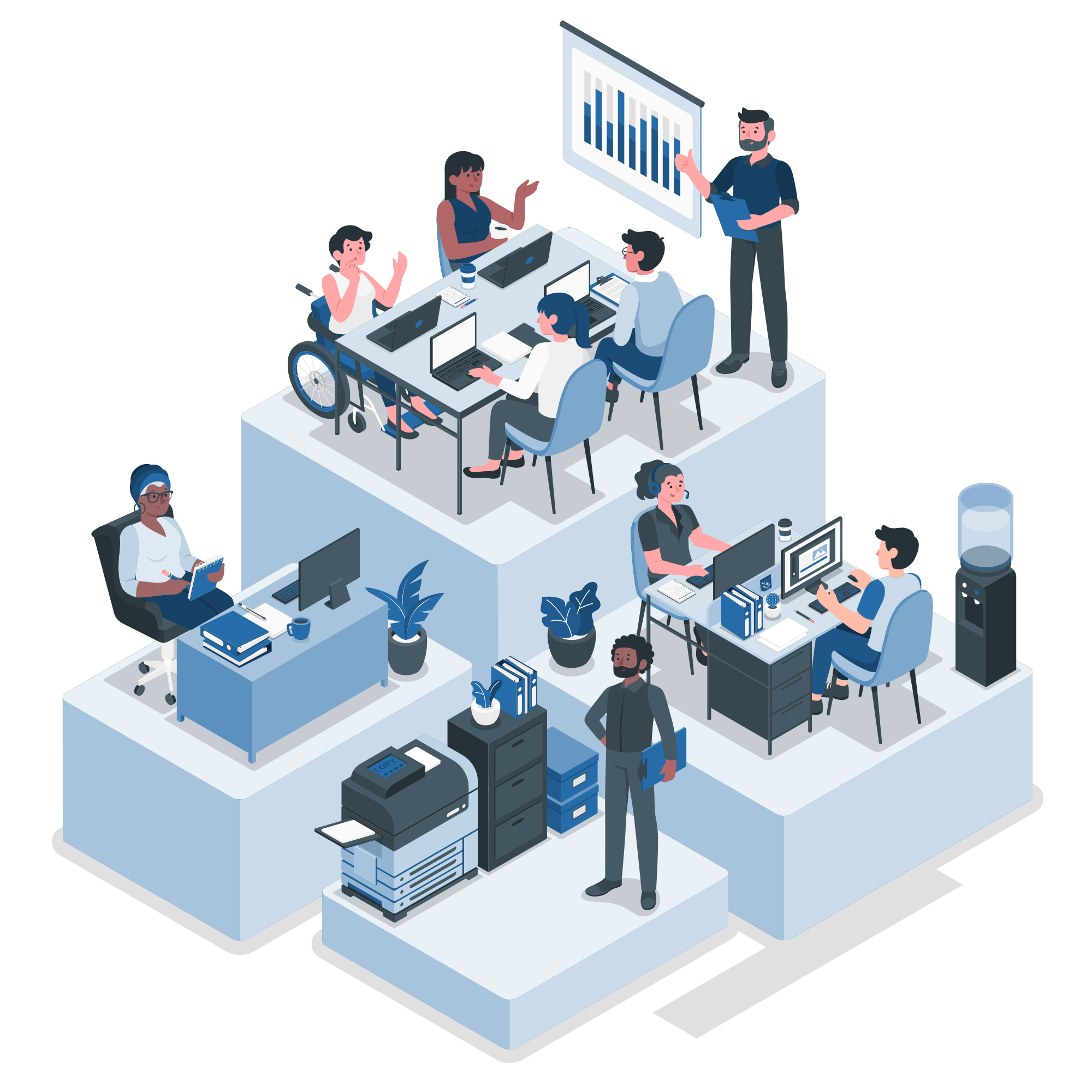 Illustration representing government departments