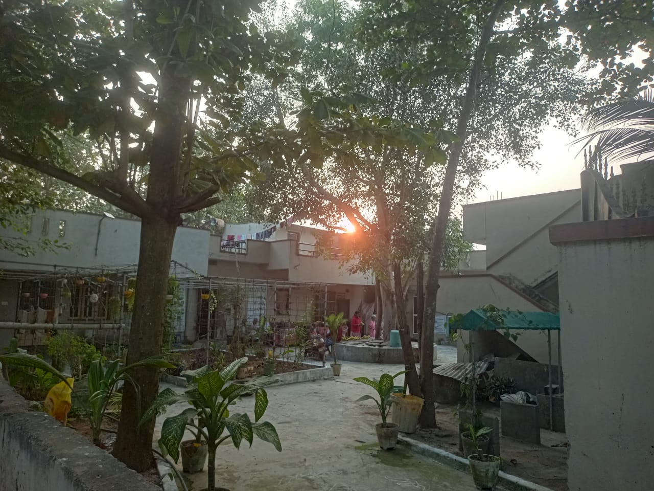Garden courtyard at ABCD Old Age Home