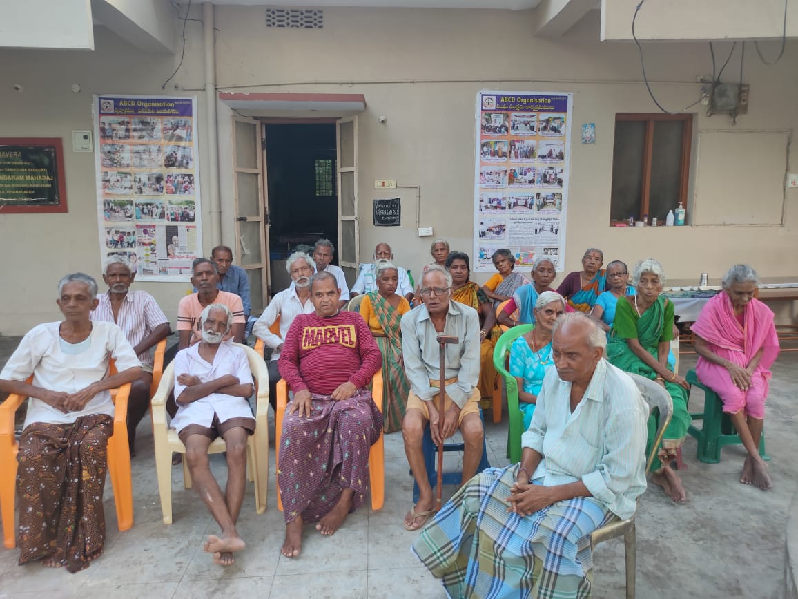 Residents gathered at ABCD Old Age Home