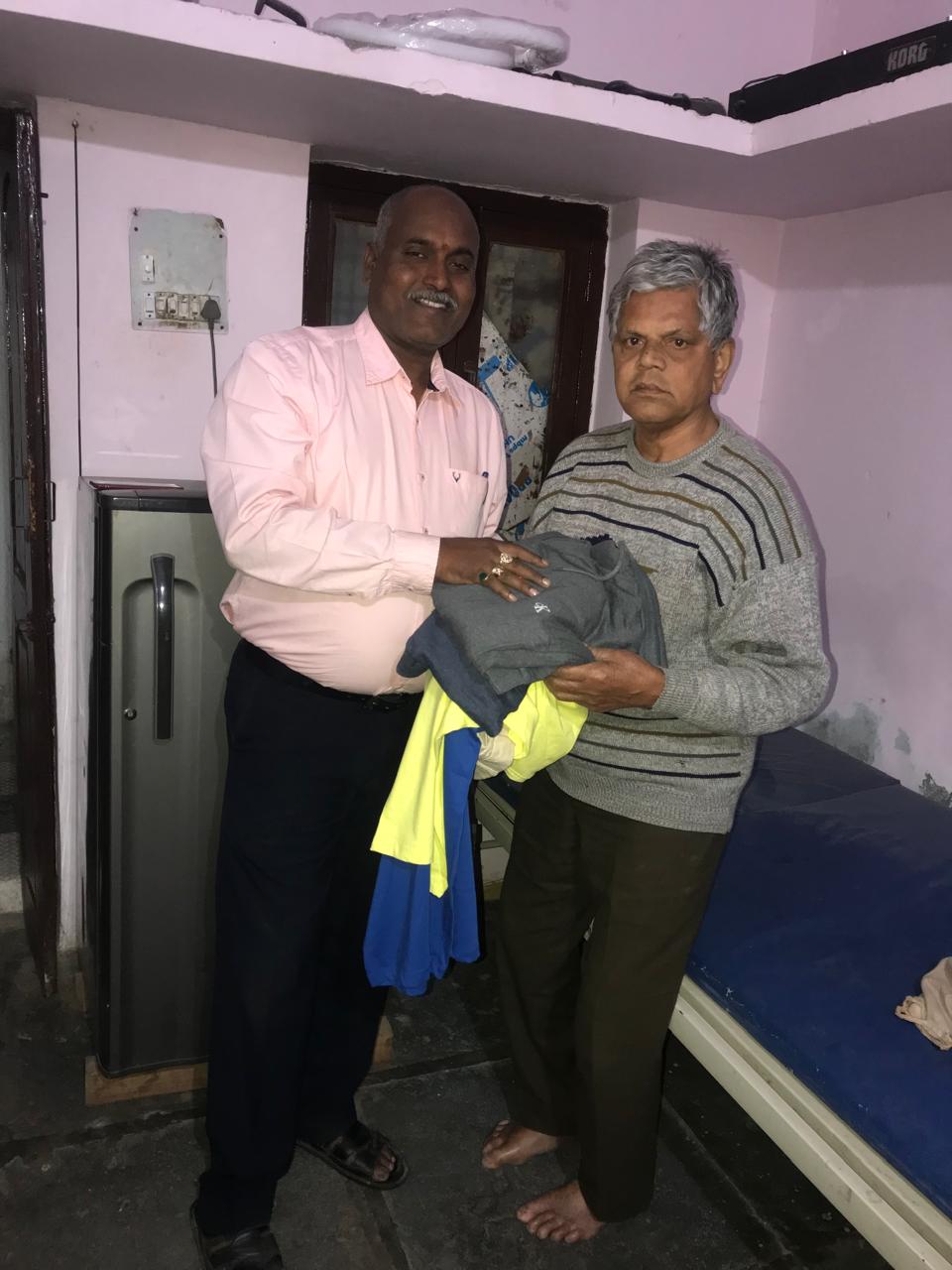 Clothing support for a resident at Vruddha Abhaya Trust