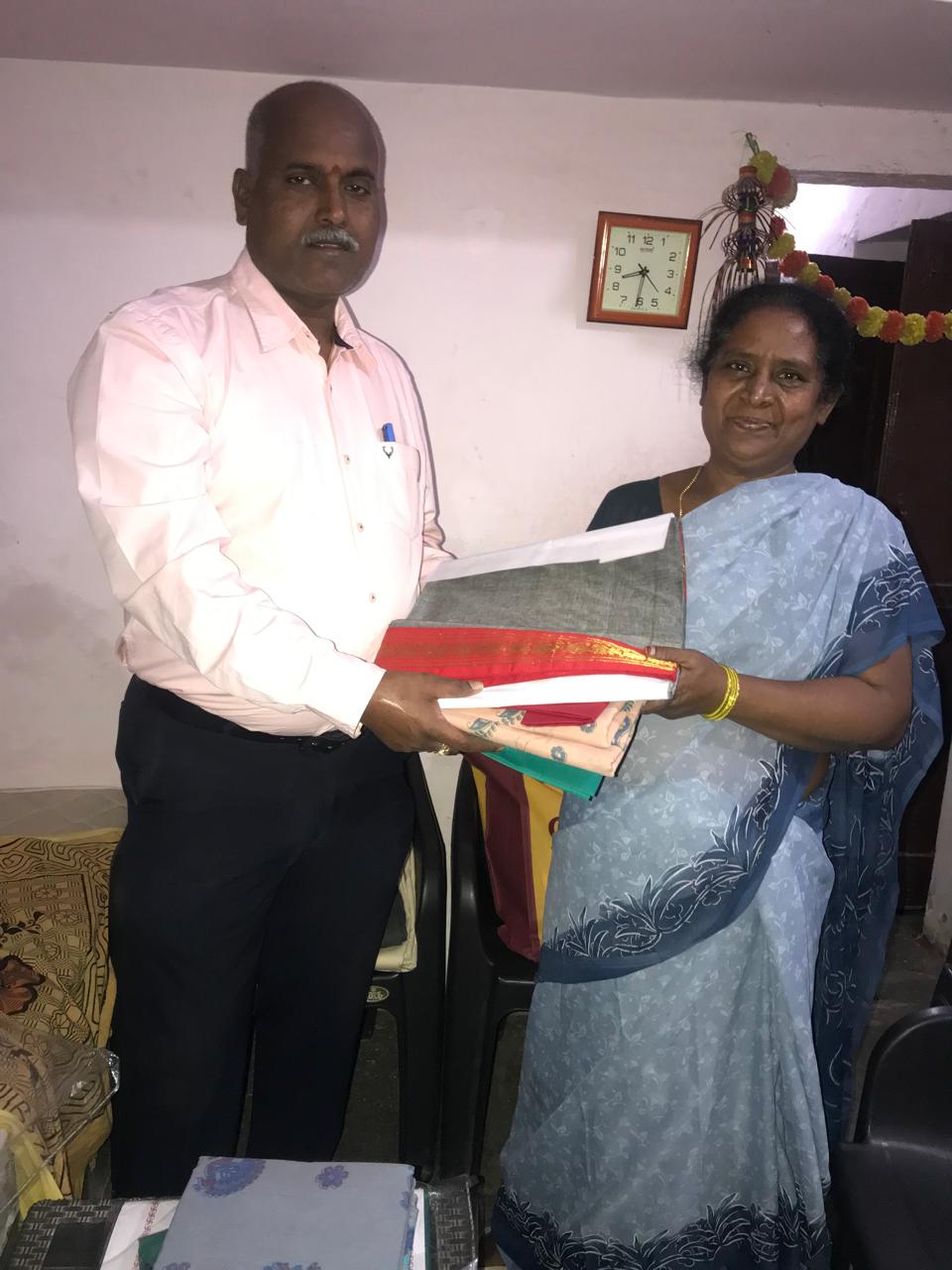 Clothing support for a resident at Vruddha Abhaya Trust