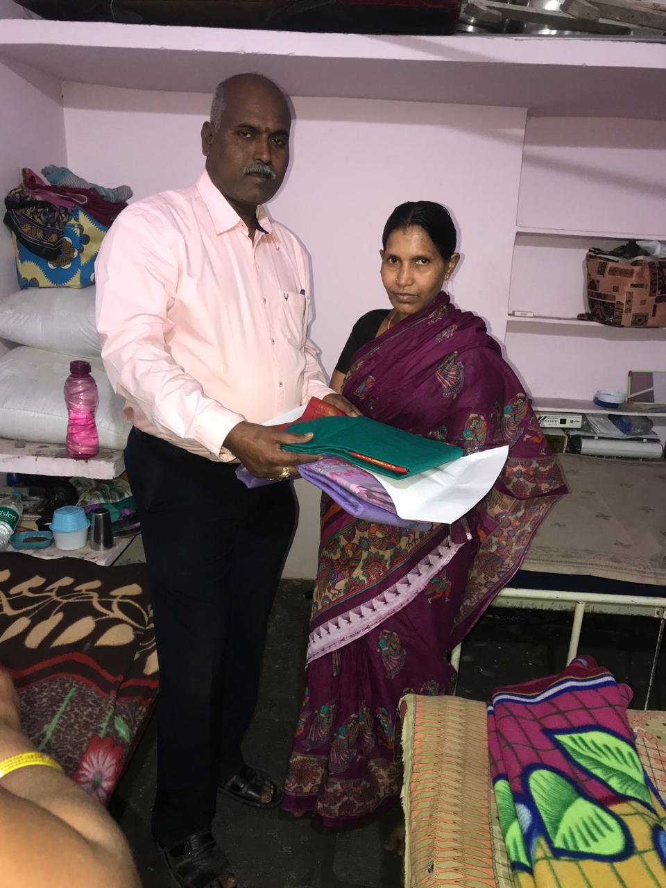 Clothing support for a resident at Vruddha Abhaya Trust