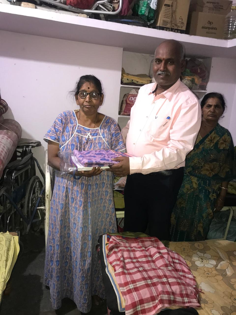 Clothing support for a resident at Vruddha Abhaya Trust