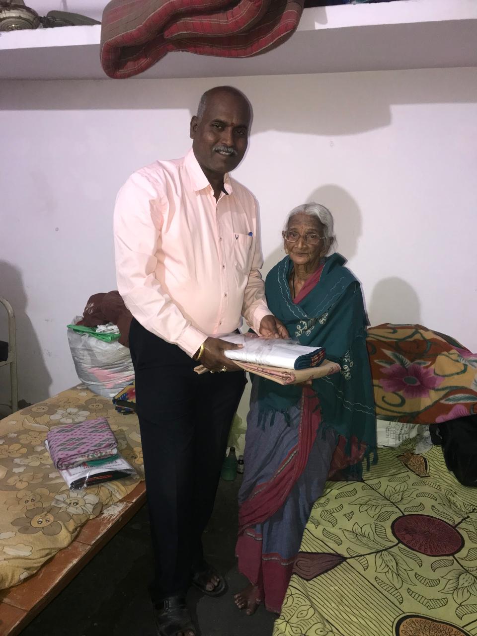 Clothing support for a resident at Vruddha Abhaya Trust
