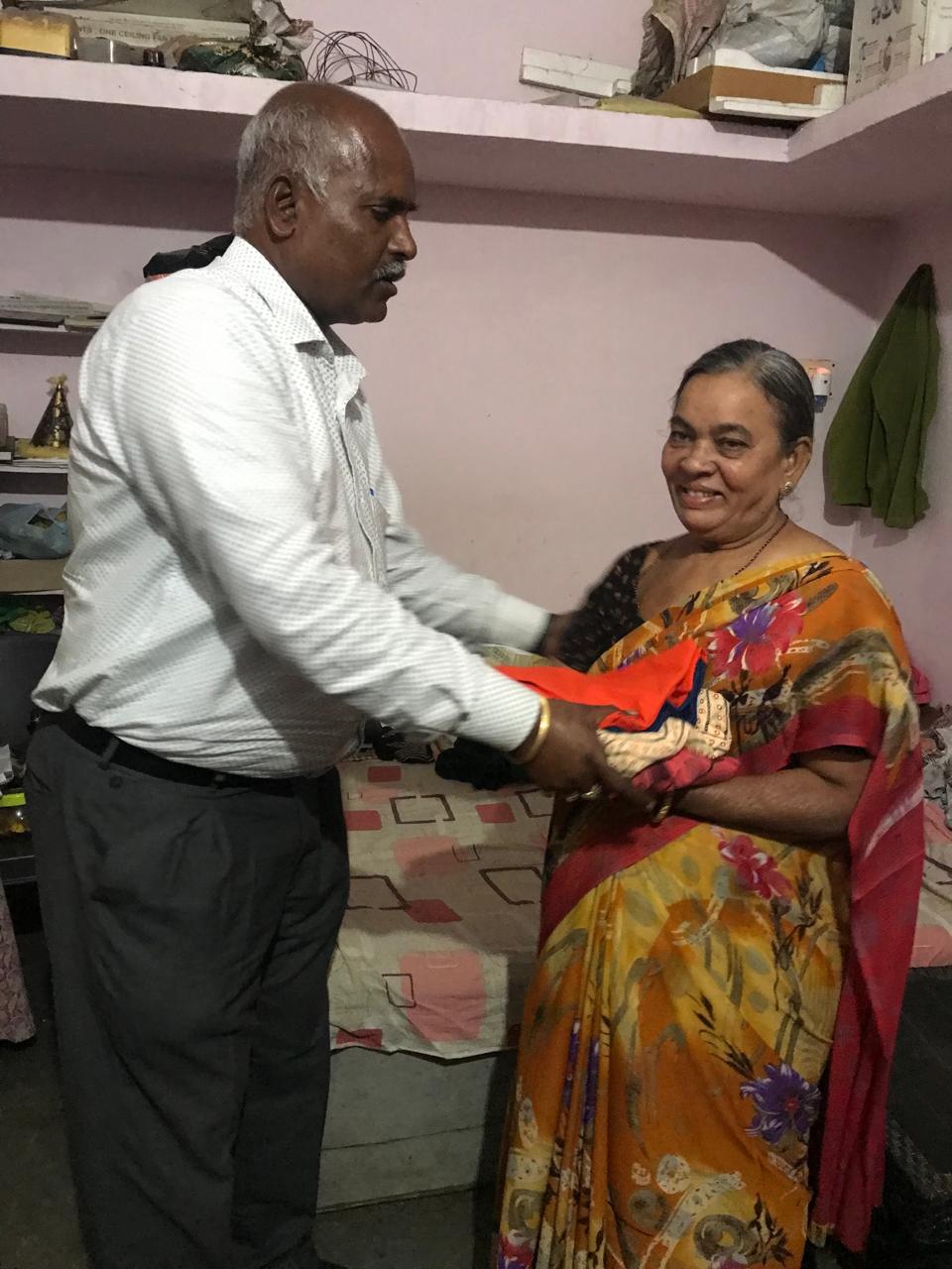 Clothing support for a resident at Vruddha Abhaya Trust