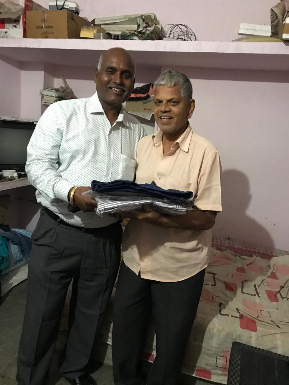 Clothing support for a resident at Vruddha Abhaya Trust