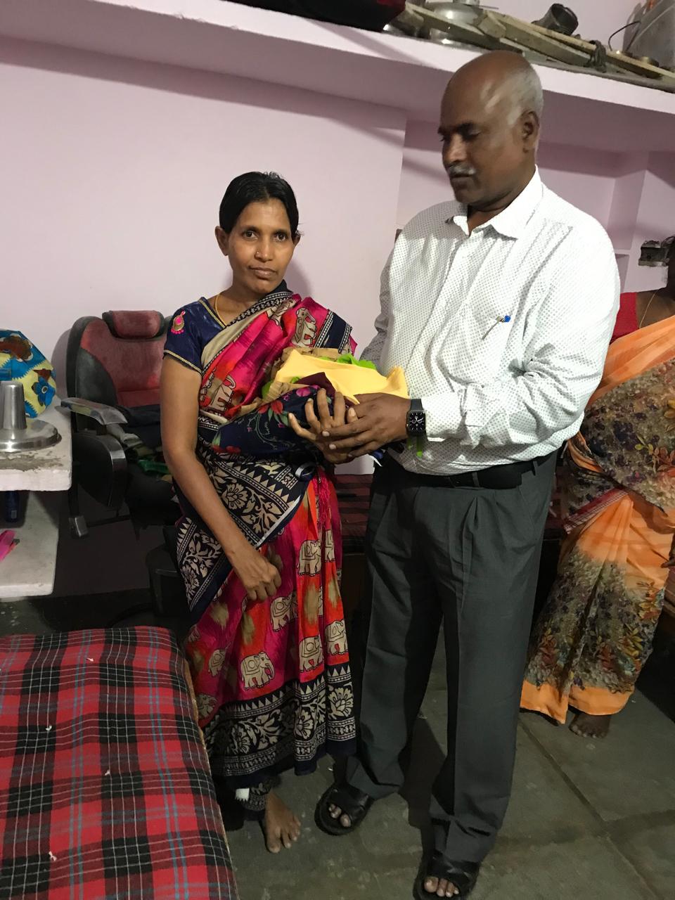 Clothing support for a resident at Vruddha Abhaya Trust