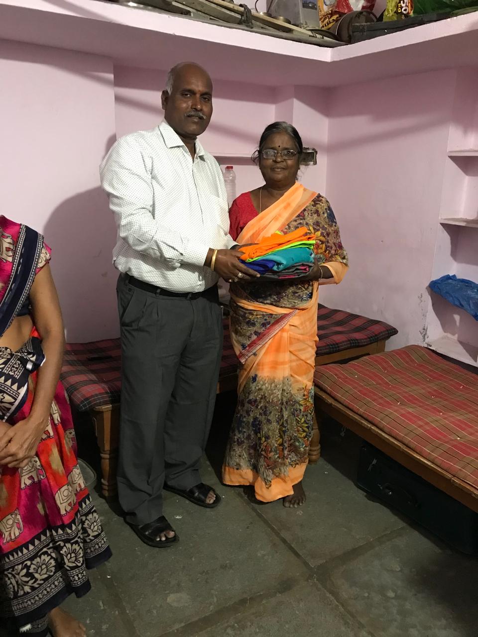 Clothing support for a resident at Vruddha Abhaya Trust