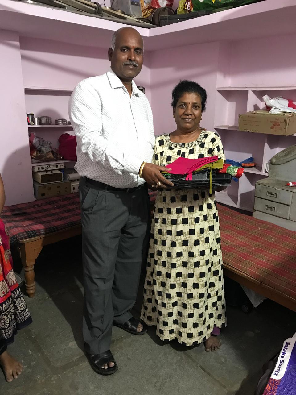 Clothing support for a resident at Vruddha Abhaya Trust