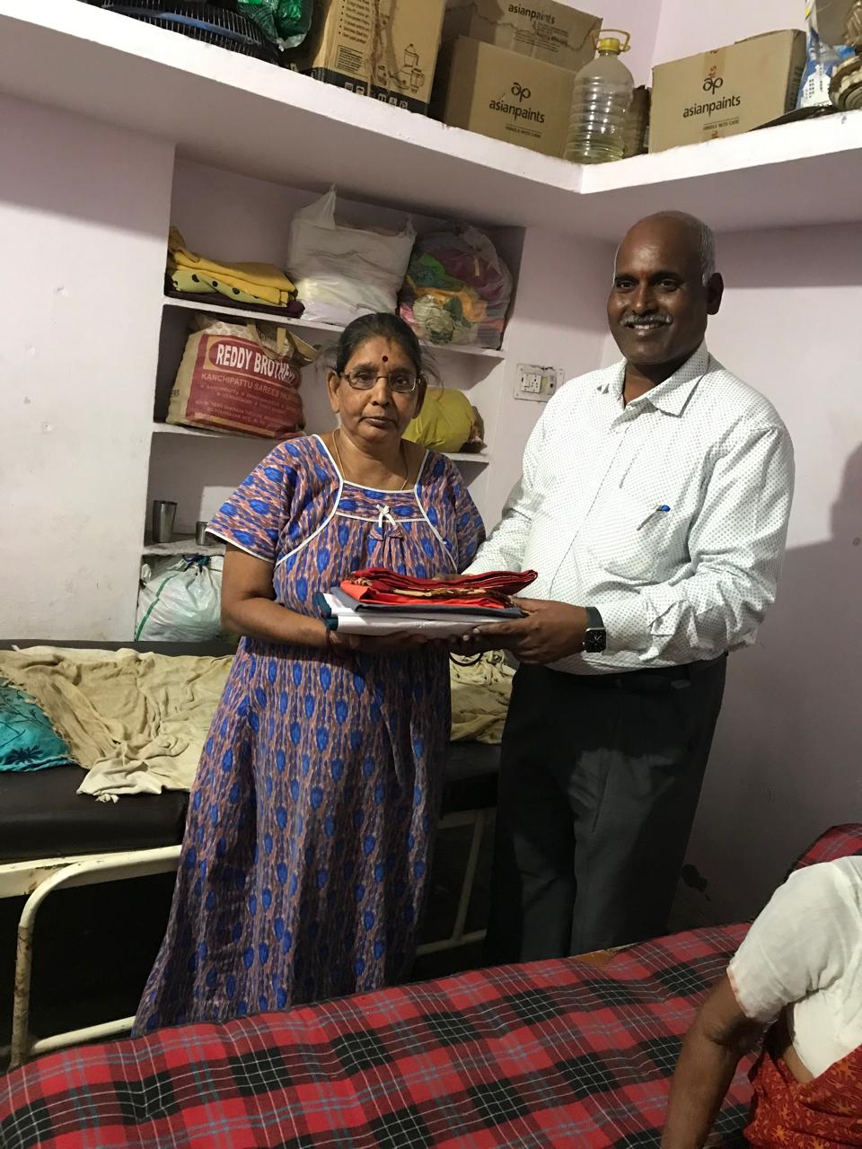 Clothing support for a resident at Vruddha Abhaya Trust