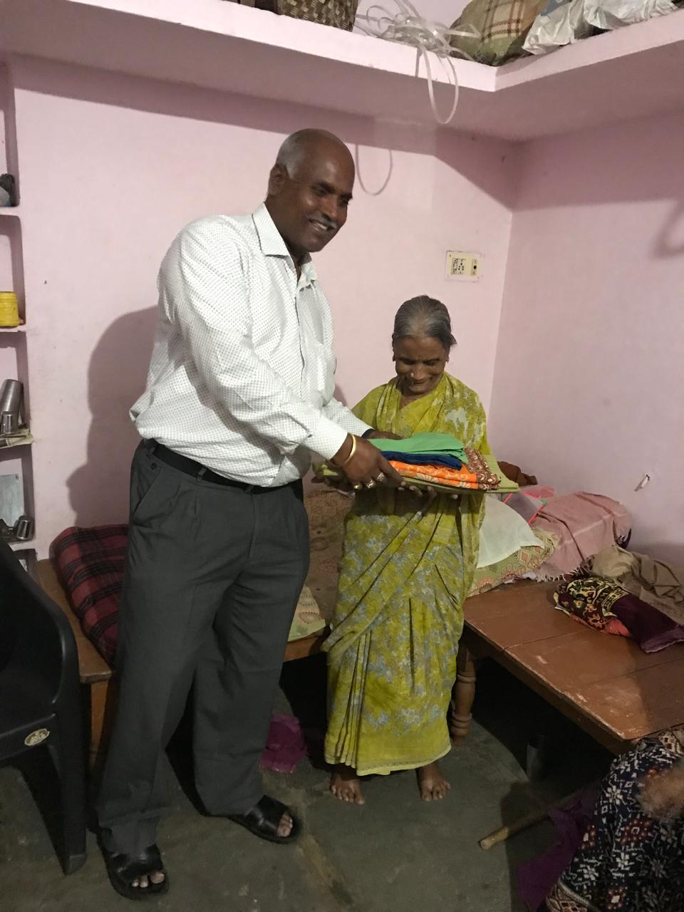 Clothing support for a resident at Vruddha Abhaya Trust