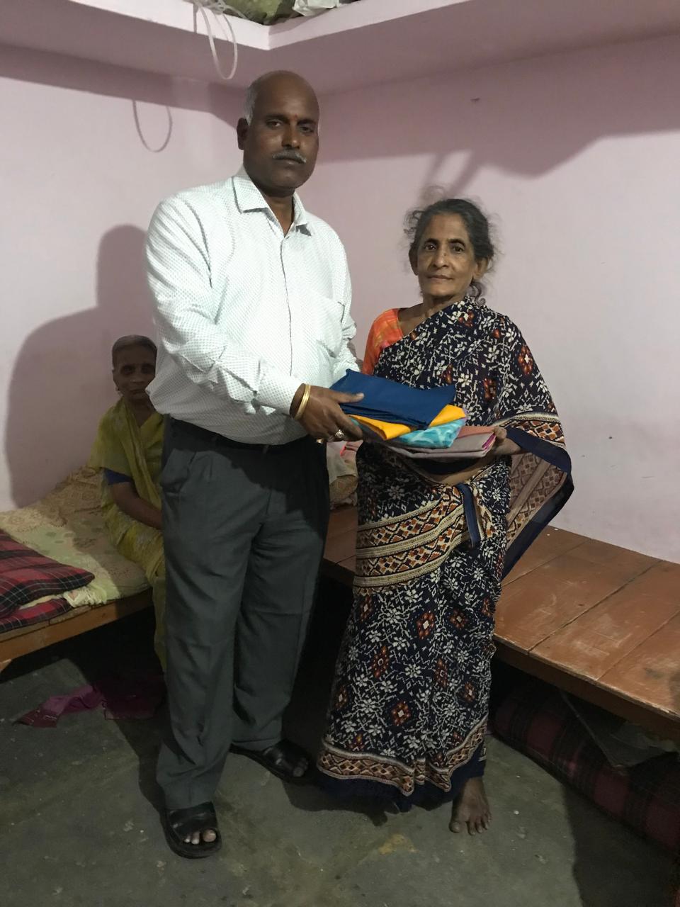 Clothing support for a resident at Vruddha Abhaya Trust