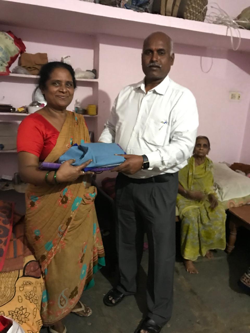 Clothing support for a resident at Vruddha Abhaya Trust