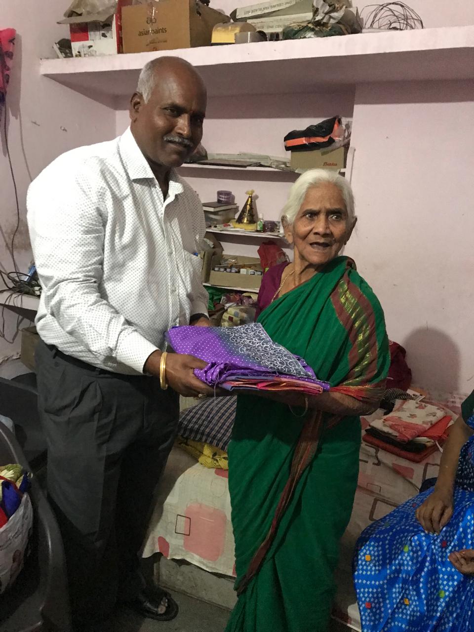 Clothing support for a resident at Vruddha Abhaya Trust