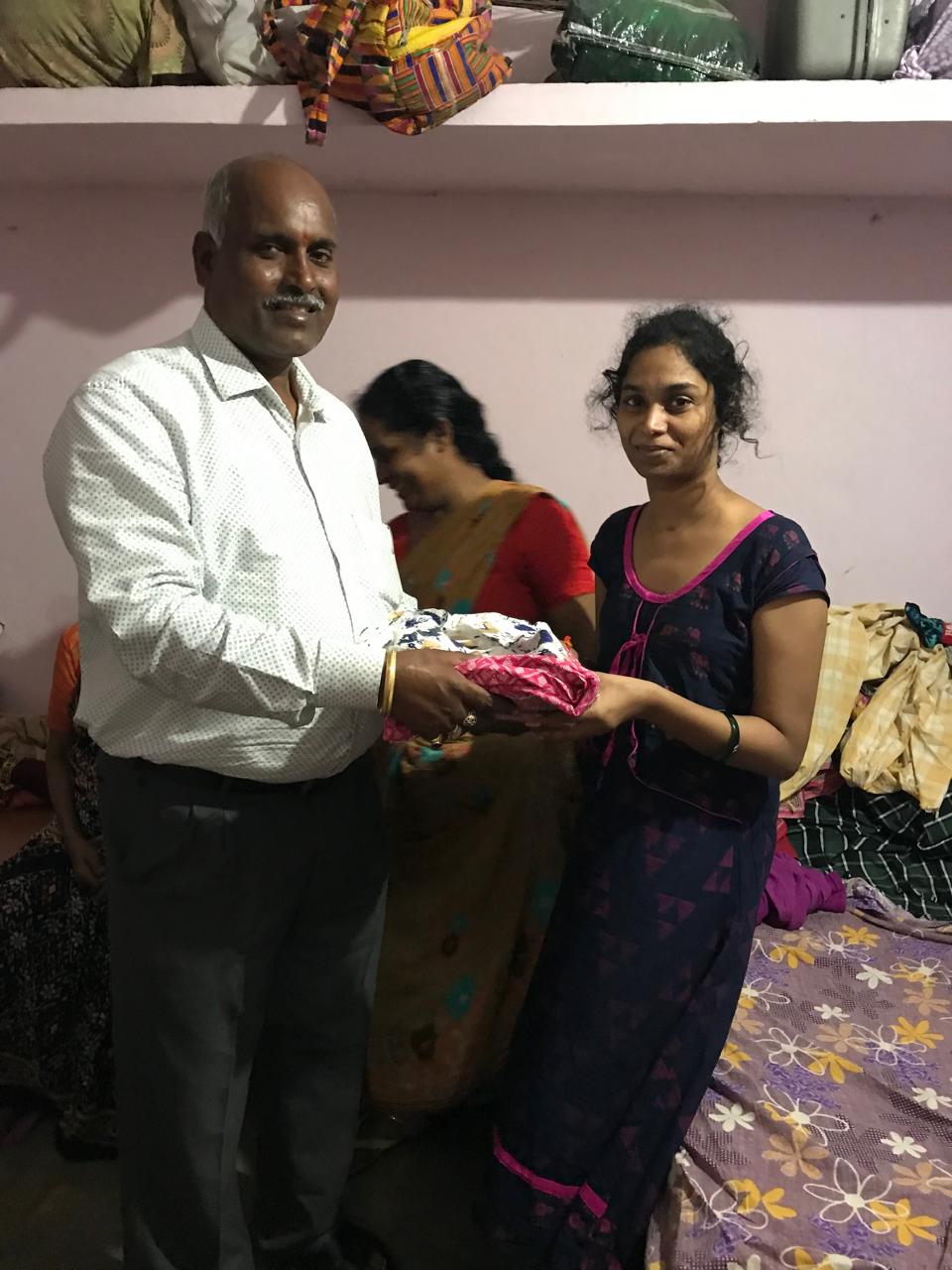 Clothing support for a resident at Vruddha Abhaya Trust